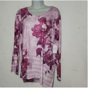 Time and Tru stylish studded floral blouse in size XL (16-18) NWT